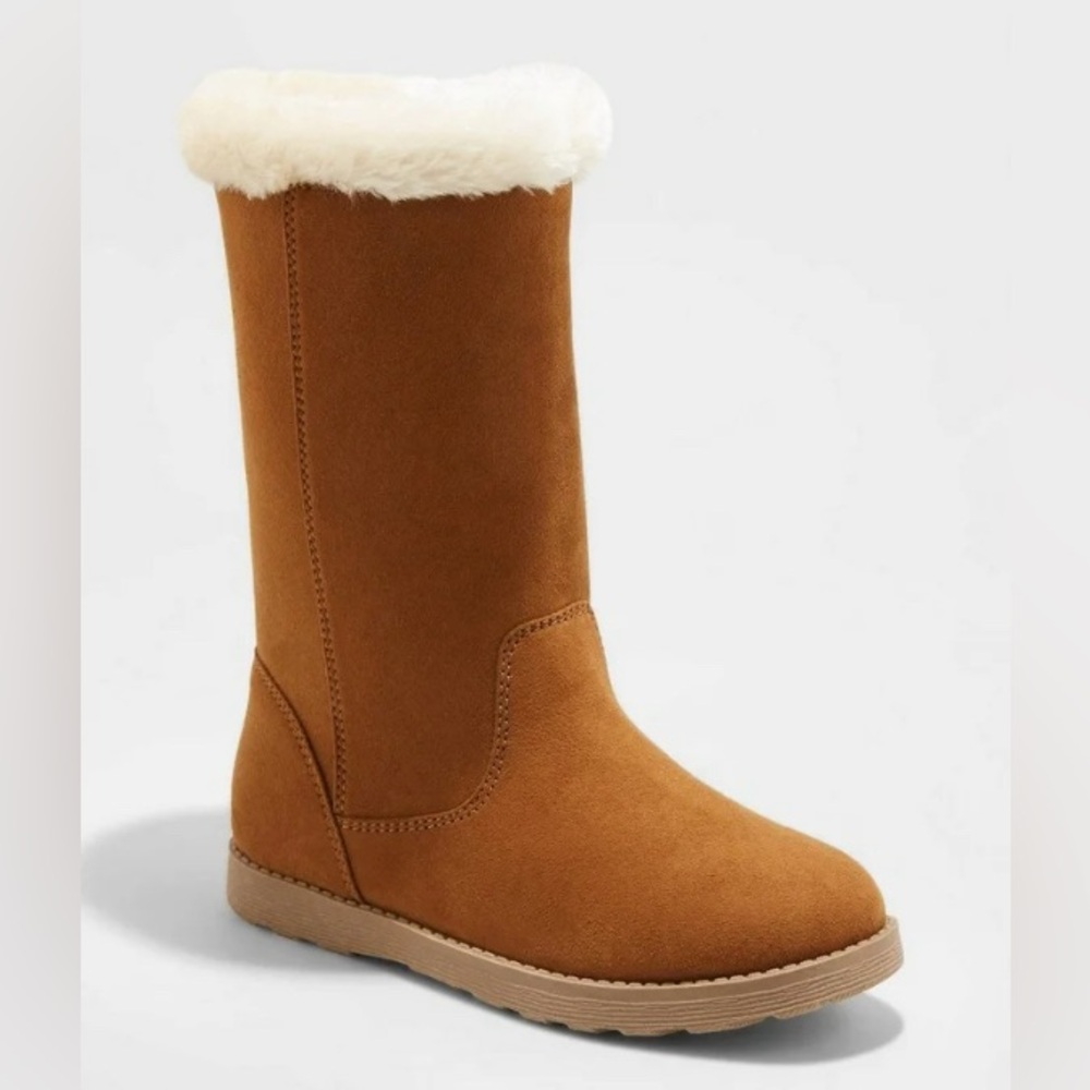 Cat & Jack Girl's Size 2 Kameryn Faux Fur Shearling Boots - Brown